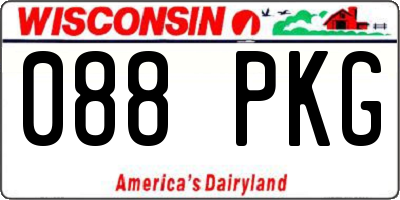 WI license plate 088PKG