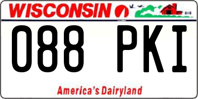 WI license plate 088PKI