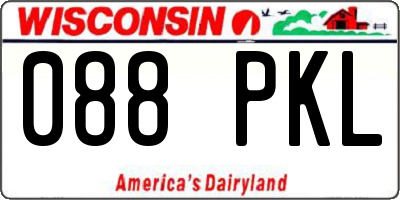 WI license plate 088PKL