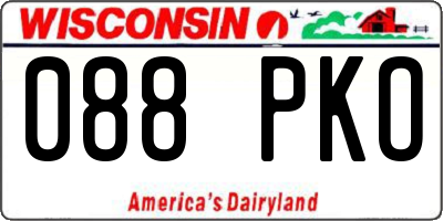 WI license plate 088PKO