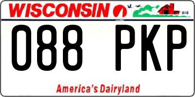 WI license plate 088PKP