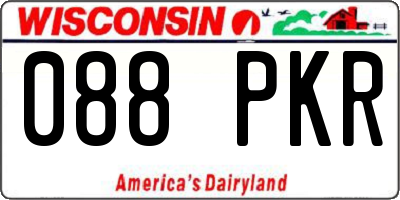 WI license plate 088PKR