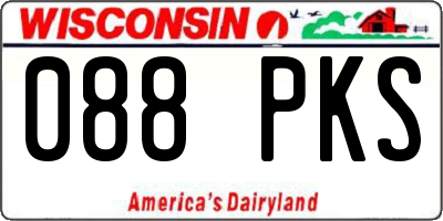 WI license plate 088PKS