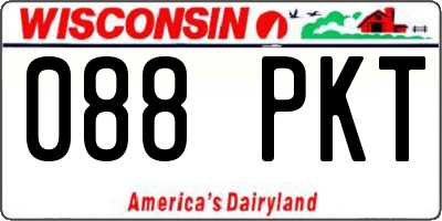 WI license plate 088PKT