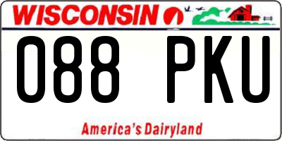 WI license plate 088PKU