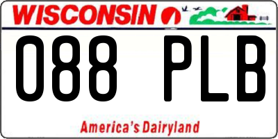 WI license plate 088PLB