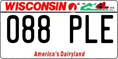 WI license plate 088PLE
