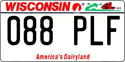 WI license plate 088PLF