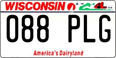 WI license plate 088PLG