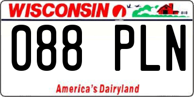 WI license plate 088PLN