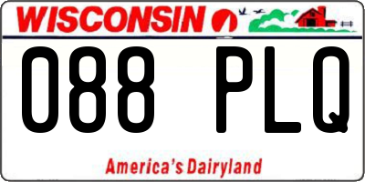 WI license plate 088PLQ
