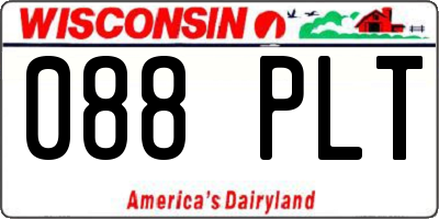 WI license plate 088PLT