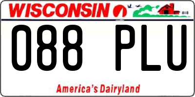 WI license plate 088PLU