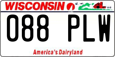 WI license plate 088PLW