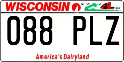 WI license plate 088PLZ