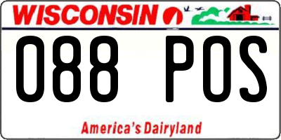 WI license plate 088POS