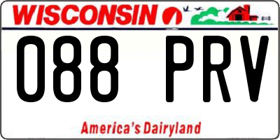 WI license plate 088PRV