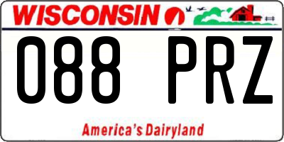 WI license plate 088PRZ