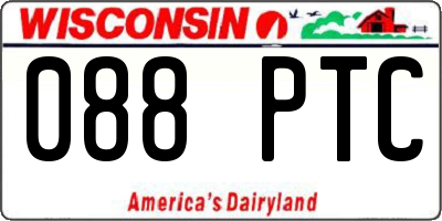 WI license plate 088PTC