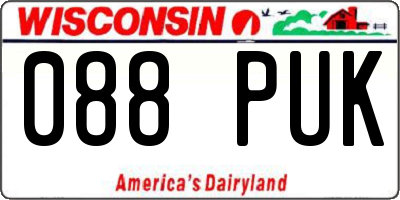 WI license plate 088PUK