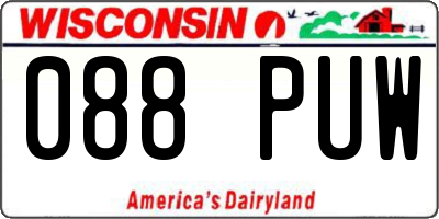 WI license plate 088PUW