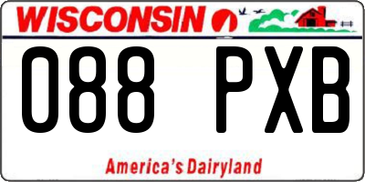 WI license plate 088PXB