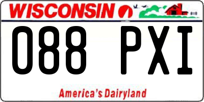 WI license plate 088PXI
