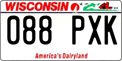 WI license plate 088PXK