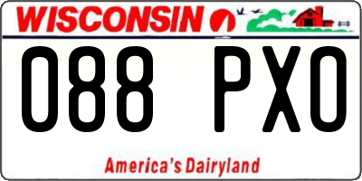 WI license plate 088PXO