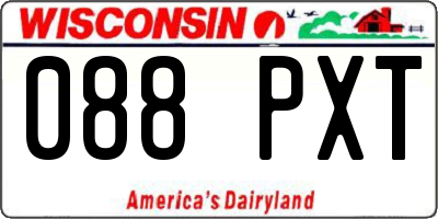 WI license plate 088PXT
