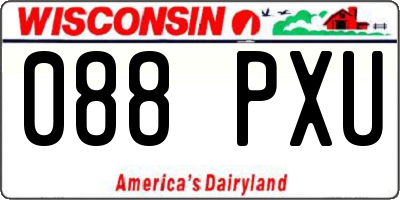WI license plate 088PXU