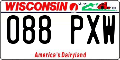 WI license plate 088PXW