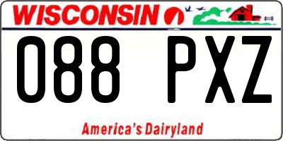 WI license plate 088PXZ