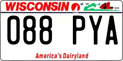 WI license plate 088PYA