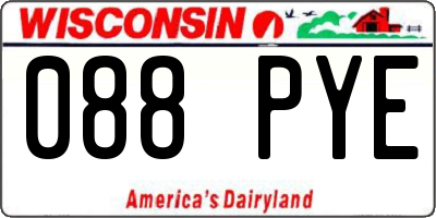 WI license plate 088PYE