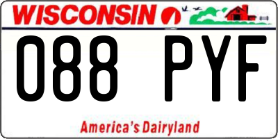 WI license plate 088PYF