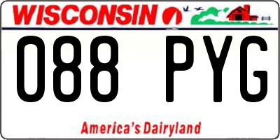 WI license plate 088PYG