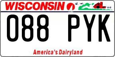 WI license plate 088PYK