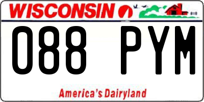 WI license plate 088PYM