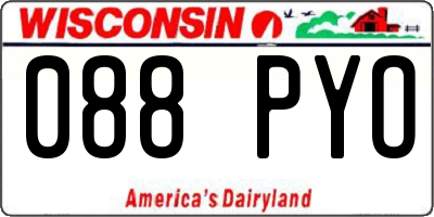 WI license plate 088PYO
