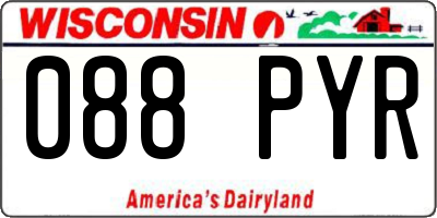 WI license plate 088PYR