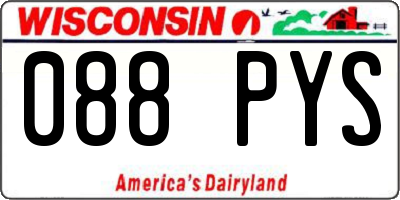 WI license plate 088PYS