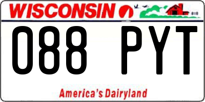 WI license plate 088PYT