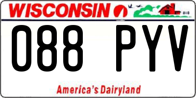 WI license plate 088PYV