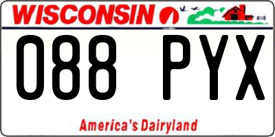 WI license plate 088PYX