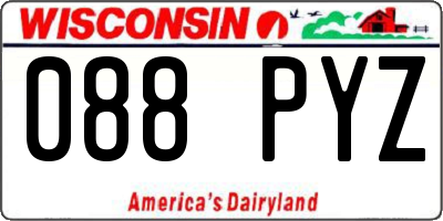 WI license plate 088PYZ
