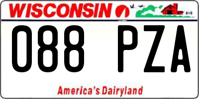 WI license plate 088PZA