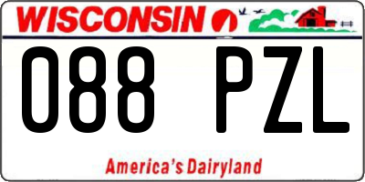 WI license plate 088PZL