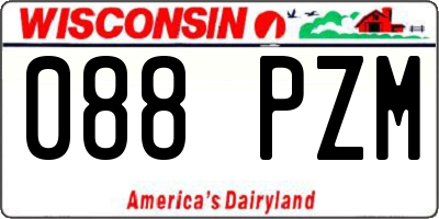 WI license plate 088PZM