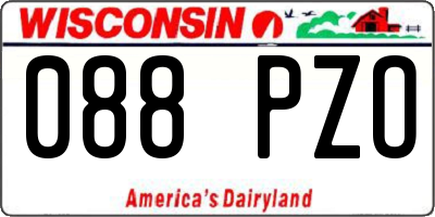 WI license plate 088PZO